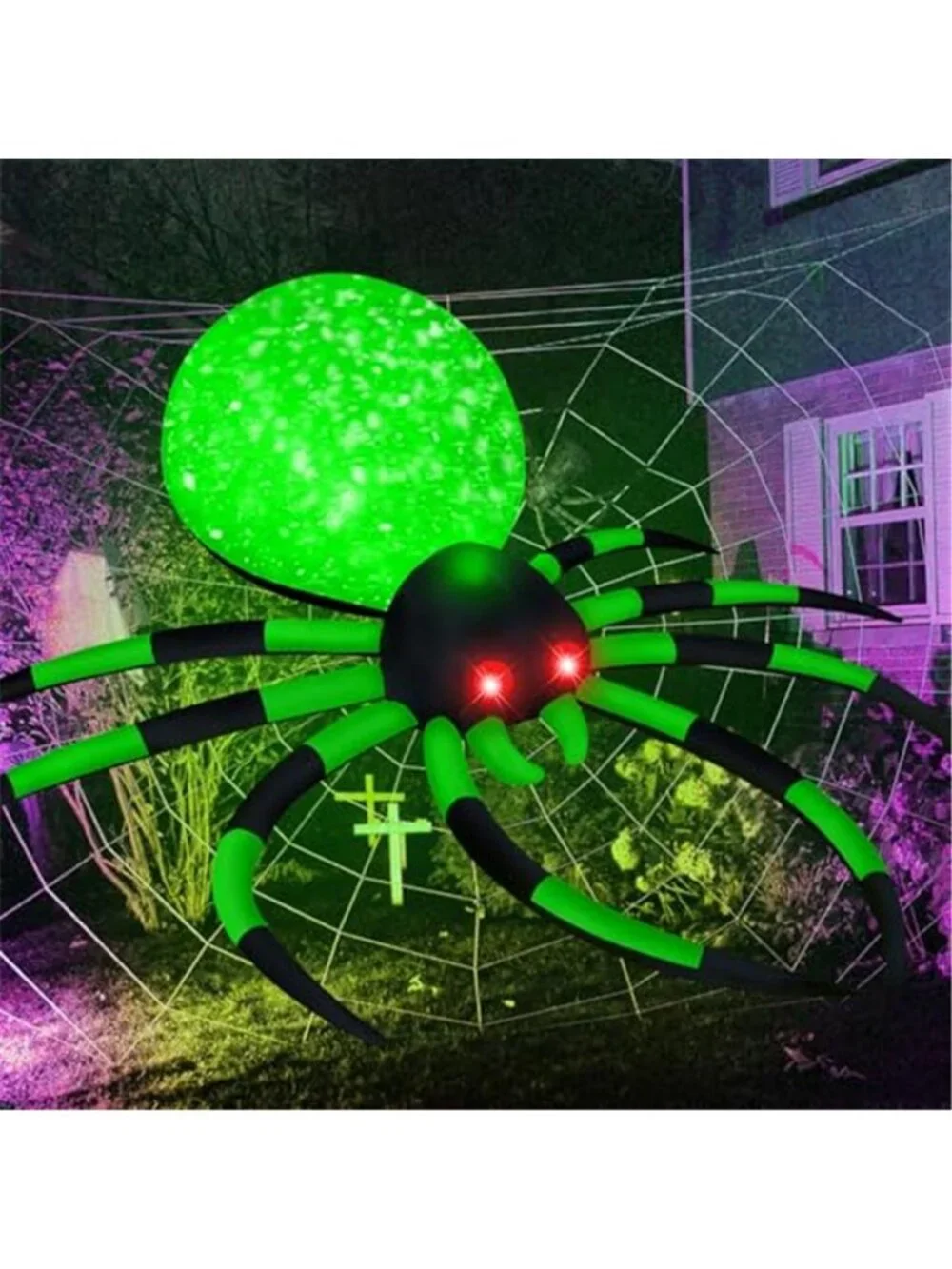 8FT Halloween Inflatable Spider Outdoor Decorations, Giant Blow up Spider with